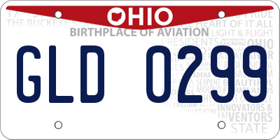 OH license plate GLD0299