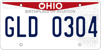 OH license plate GLD0304