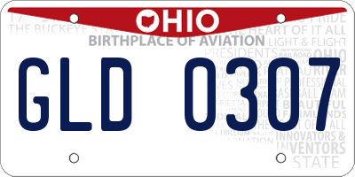 OH license plate GLD0307