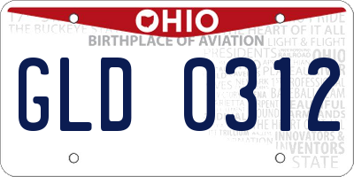 OH license plate GLD0312