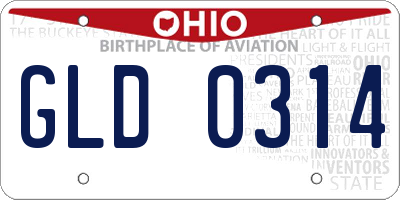 OH license plate GLD0314