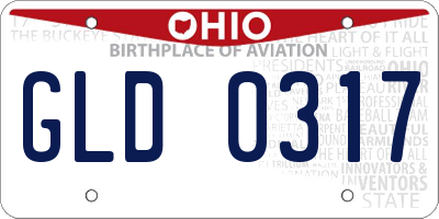 OH license plate GLD0317