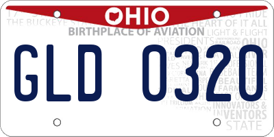 OH license plate GLD0320