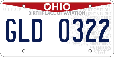 OH license plate GLD0322