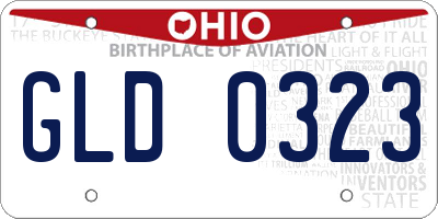 OH license plate GLD0323