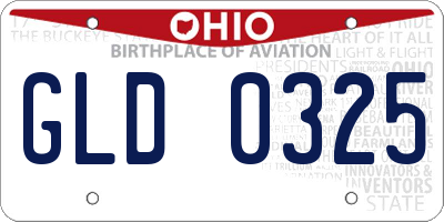 OH license plate GLD0325