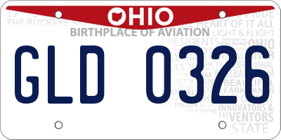 OH license plate GLD0326