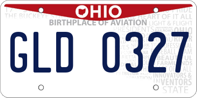 OH license plate GLD0327