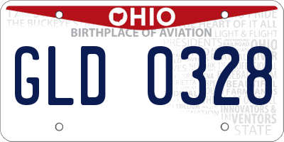 OH license plate GLD0328
