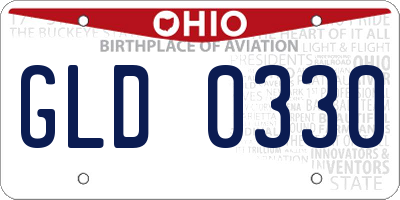 OH license plate GLD0330