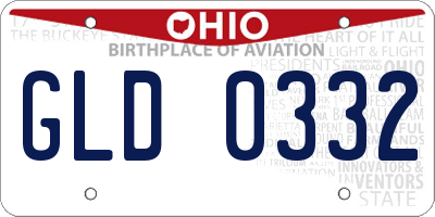 OH license plate GLD0332