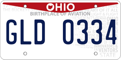 OH license plate GLD0334