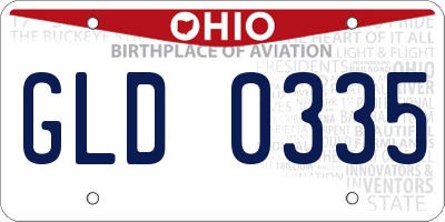 OH license plate GLD0335
