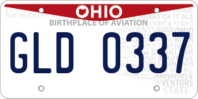 OH license plate GLD0337