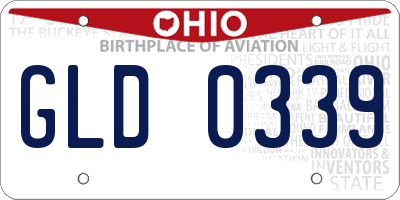OH license plate GLD0339