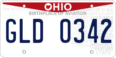 OH license plate GLD0342
