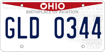OH license plate GLD0344