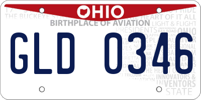 OH license plate GLD0346