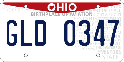 OH license plate GLD0347