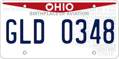 OH license plate GLD0348