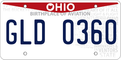 OH license plate GLD0360