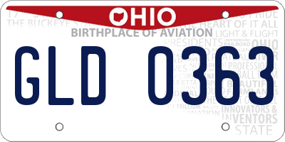 OH license plate GLD0363
