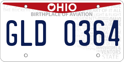 OH license plate GLD0364