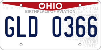 OH license plate GLD0366