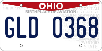 OH license plate GLD0368