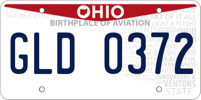 OH license plate GLD0372