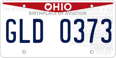 OH license plate GLD0373