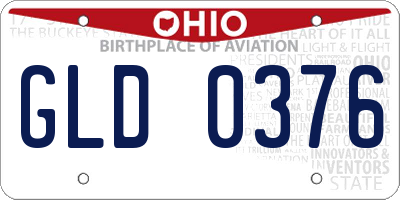 OH license plate GLD0376