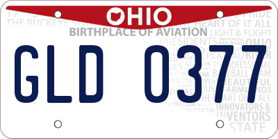 OH license plate GLD0377