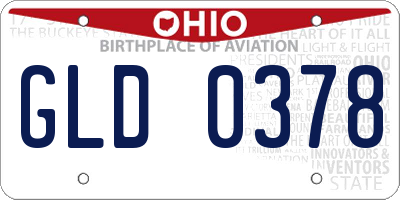 OH license plate GLD0378