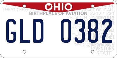 OH license plate GLD0382