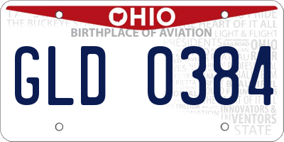 OH license plate GLD0384
