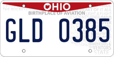 OH license plate GLD0385