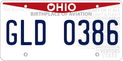 OH license plate GLD0386