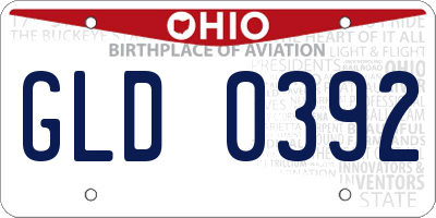 OH license plate GLD0392