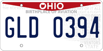 OH license plate GLD0394
