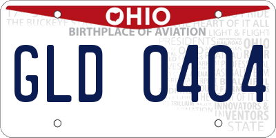 OH license plate GLD0404