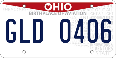 OH license plate GLD0406
