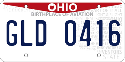 OH license plate GLD0416