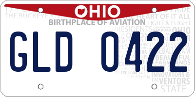 OH license plate GLD0422
