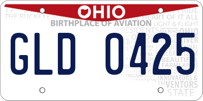 OH license plate GLD0425