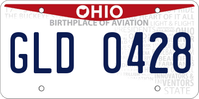 OH license plate GLD0428