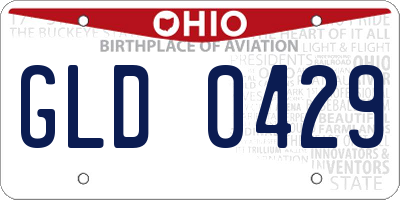 OH license plate GLD0429