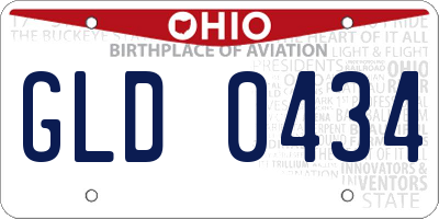 OH license plate GLD0434
