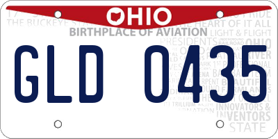 OH license plate GLD0435