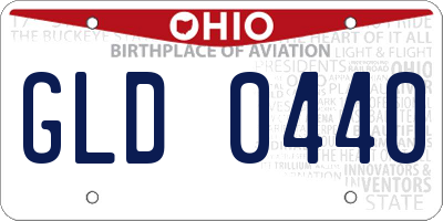 OH license plate GLD0440